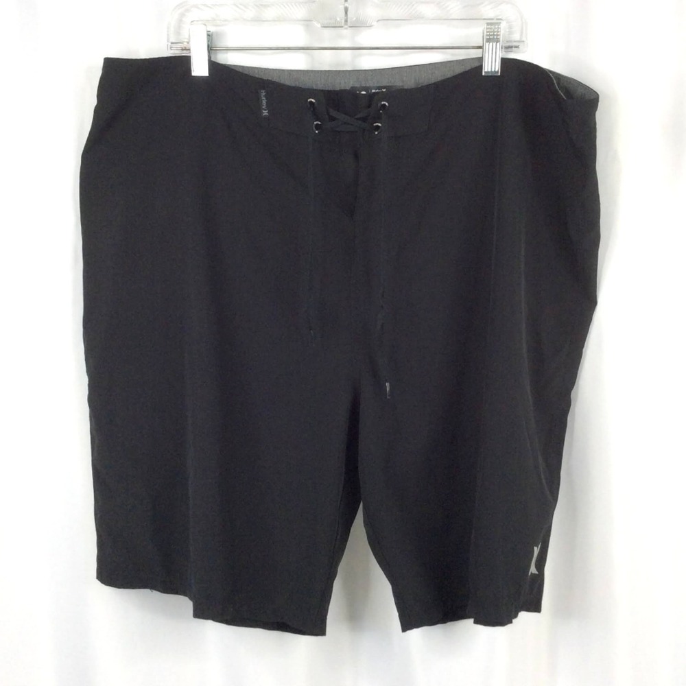Hurley Phantom Board‎ Shorts Men's Size 40 Black Solid Logo Zip Pocket